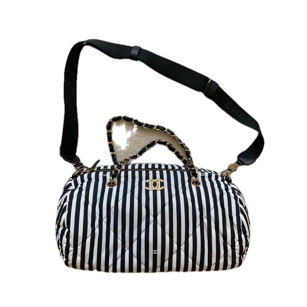 CHANEL bowling bag leather 2 3 times Big